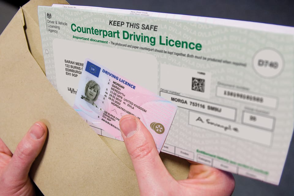 Driving Licence Counterpart photo with Photo Card 