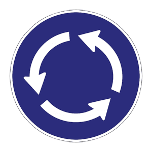 UK Mini Roundabout Sign