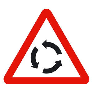 UK Roundabout Warning Sign