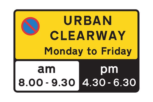 Illustration of an Urban Clearway Sign